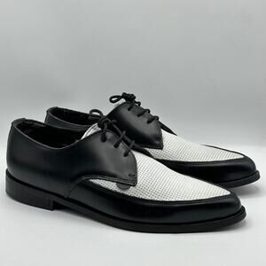 UNDERGROUND ORIGINALS Perforated Leather Simpsons Oxfords Black White Sz 10